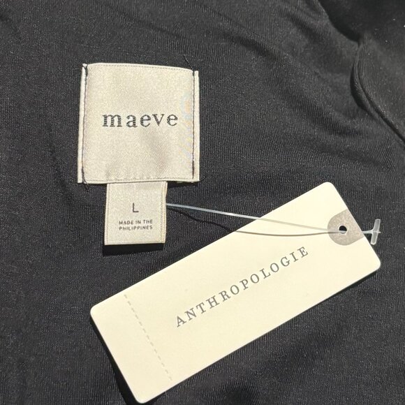 Maeve Anthropologie Square Neck Scalloped Hem Long Sleeve Mini Dress Size L - Picture 9 of 10